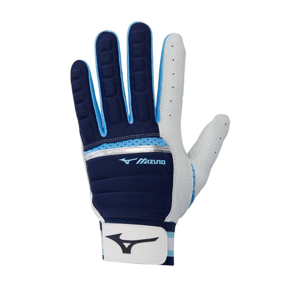 Guantes Mizuno B-130 Adult Baseball Batting Hombre Azul Marino/Azules Claro España BSAK-12308